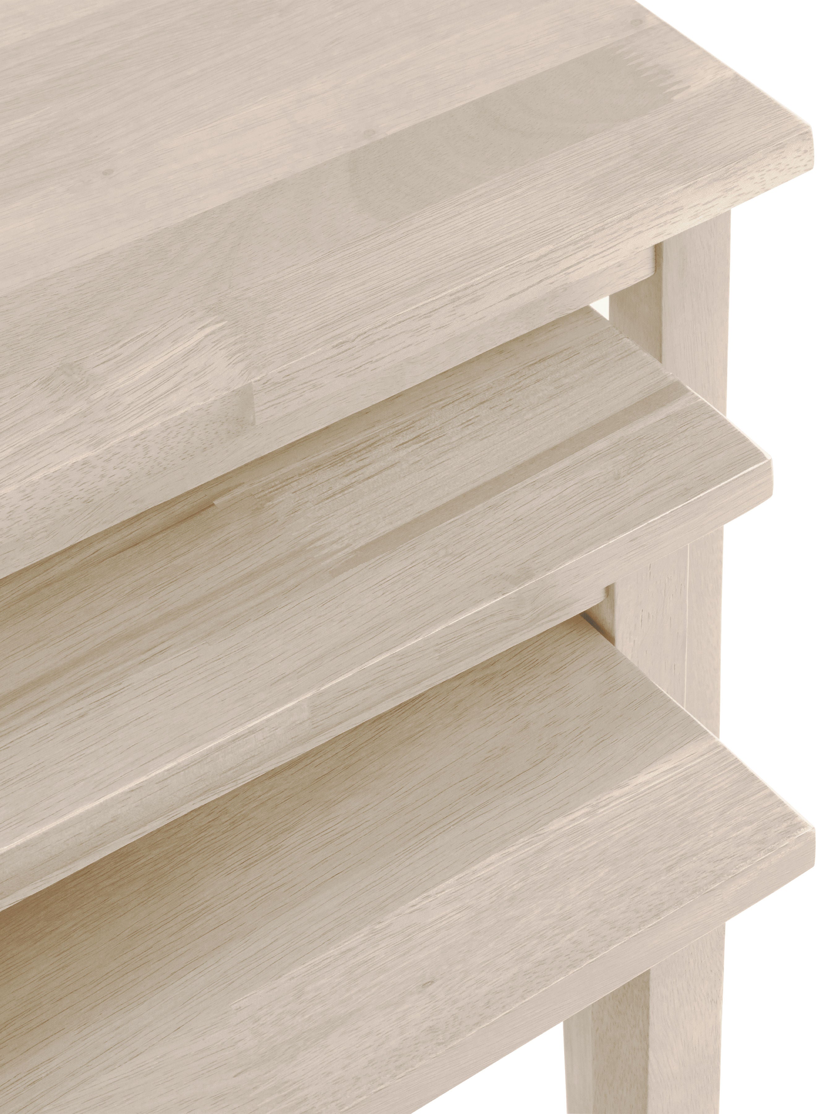 Milo Whitewash Wood Nest of Tables